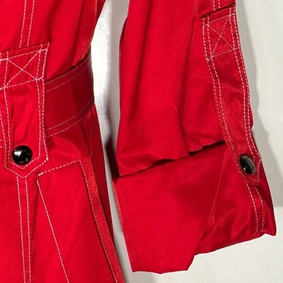 Guess Vintage SZ M Red Waterproof Coat Closet Staple 90's Travel Retro Timeless - Picture 5 of 9